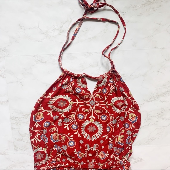 FREE SHIPPING!!! ANGIE Red Halter Neck Romper - Picture 2 of 5